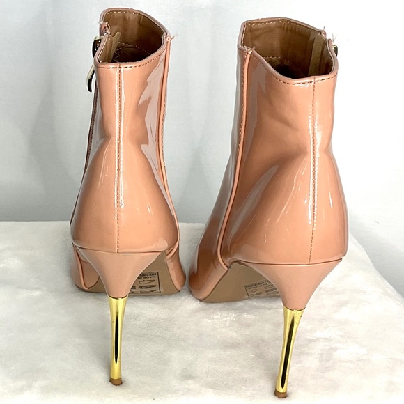 Qupid Blush Pink Patent Leather High Heel Stiletto Pointy Toe Ankle Boot  sz 7 - Picture 10 of 15